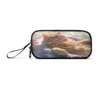 RPLIFE Funny Fat Cat Weighing Pencil Pen Case, Large Capacity Pencil Pouch, School Pencil Pouch, Orange Cat Wearing Sunglasses, one size, Artistic Style