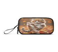 RPLIFE Funny Kung Fu Cat Pen, Pencil and Marker Cases, Big Pencil Bags, Divided Pencil Case