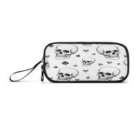 RPLIFE Funny Skulls Hearts Black White Marker Cases, Mechanical Pencil Case, Aesthetic Pencil Case
