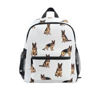 RPLIFE German Shepherds White Toddler Backpack for Girls Boys Backpack, German Shepherds White, M, Cool Soccer Print Backpacks
