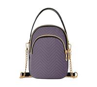 RPLIFE Grey Gradient Quilted Purse Bag Chain Bags with Leather Handle
