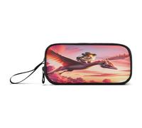RPLIFE Guitar on Fire Basic Fabric Pencil Case for School Supplies, Half Duck and Half Dragon Flies, One Size, Artistic Style