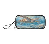 RPLIFE Guitar on Fire Basic Pencil Bag, Cloth Pencil Pouch, School Supplies Pencil Pouch, Vintage Sea Turtle Art, one size, Artistic Style