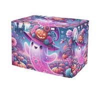 RPLIFE Halloween Ghosts Pumpkin Flowers Dog Crate Cover Breathable, S-XL Windproof Cage Cover for Puppies Training, Medium