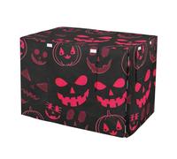 RPLIFE Halloween Pumpkin Red Black Dog Crate Covers Mesh Window Panels, Pet Kennel Cover with Mesh Windows, X-Large