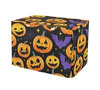 RPLIFE Halloween Pumpkins Bat Dog Crate Covers S-XL Washable Pet Cage Cover with Openings, Reduces Barking, Small