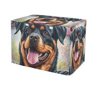 RPLIFE Happy Rottweiler Pet Cage Cover with Openings, UV-Resistant Crate Cover, X-Large