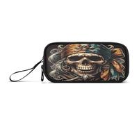 RPLIFE Jolly Roger Pirate Skulls Pencil Bag Case, Multi Pocket Pencil Case, Pencil Case College