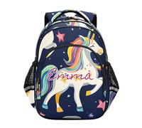 RPLIFE Kids Backpack for School with Personalized Name, Unicorns Stars Navy Boys Elementary School Backpack, Unicorns Stars Navy, 17 Inch, Traditional Backpacks
