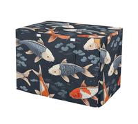 RPLIFE Koi Fish Dog Crate Covers Universal Size Fit, Pet Crate Cover with Roll-up Sides, Small