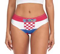 RPLIFE Latvia Flag National Republic Capital City Female Briefs, Women Comfort Panties, Stretch Briefs Women, Soft Underwear, Croatia Flag, M