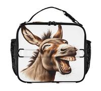 RPLIFE Laughing Donkey Lunch Box Cooler Bag 11.2 x 3.5 x 9.8 In, Portable Insulated Lunch Box for School Office Picnic Beach