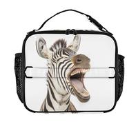 RPLIFE Laughing Zebra Cooler Bag Lunch Bag, Insulated Portable Lunch Bags for Boys Girls Kids School 11.2 x 3.5 x 9.8 in