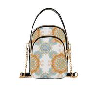RPLIFE Mandalas Floral Quilted Shoulder Bags for Women Phone Holder Purse Crossbody