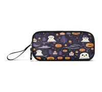 RPLIFE - Mexican Traditional Colored Stripe Pencil Case, Large Pencil Bags, Zipper Pouch, Halloween Ghosts, Una talla, Artistic Style