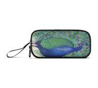 RPLIFE Painting Plump Peacock Bright Colors Feathers Pencil Pen Case, Large Pencil Case Pouch, Pencil Case Zippered