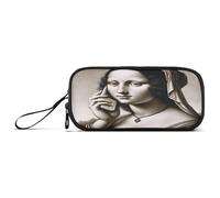 RPLIFE Pencil case with suspicious cats, long pencil case, Mona Lisa makes a phone call, Taille unique, Art Style