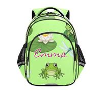 RPLIFE Personalized Green Frogs Kids Backpack for Girls Boys, Kids Backpack Lightweight, Green Frogs, 15 inches, Traditional Backpacks