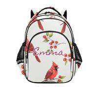 RPLIFE Personalized Red Birds Berries Backpack for School Boys Girls, Durable Backpack for Girls, Red Birds Berries, 15 inches, Traditional Backpacks