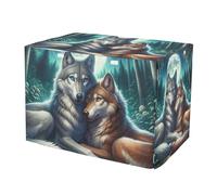 RPLIFE Pet Cage Cover with Openings, Wolf Mate Windproof Indoor Dog Crate Cover for Medium Dogs, X-Large