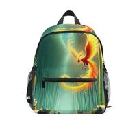 RPLIFE Phoenix Panda Green Toddler Boy Backpack with Name Tag, Little Kid's Backpacks, 3-8 Years, Phoenix Panda Green, M, Cute Backpacks