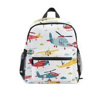 RPLIFE Planes and Helicopters Toddler Girl Backpack with Name Tag, Travel Back Pack, 3-8 Years, Planes and Helicopters, M, Cute Backpacks