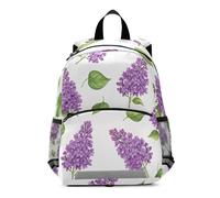 RPLIFE Purple Lilac Flowers White Toddler Boy Backpack with Leash Kids School Backpacks Mini Travel Book Bag 3-6 Years, Medium