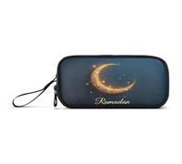 RPLIFE Ramadan Crescent Gold Pen Pouch Bag, Pencil Pouch Zipper, Large Pencil Cases
