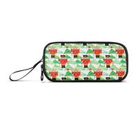 RPLIFE Red Nutcracker Green Trees Pen and Pencil Pouch, Classic Pocket Pencil Case, Pencil Case for School