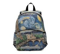 RPLIFE Retro Eiffel Tower Starry Sky Small Backpack for Toddler Girls Boys Little Kid's Backpacks Kindergarten Backpacks 3-6 Years, Medium