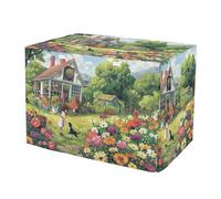 RPLIFE Secret Garden Amidst Flowers Dog Crate Covers S-XL Breathable Pet Kennel Cover with Mesh Windows, Reduces Barking, Medium