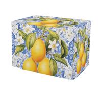 RPLIFE Sicilian Style Lemons Dog Crate Covers S-XL Windproof Pet Cage Cover with Mesh Windows, Reduces Barking, Large