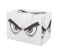 RPLIFE Simple Cartoon Angry Eyes Dog Crate Covers Roll-up Sides, Pet Cage Cover with Openings, Small