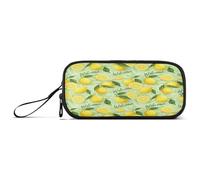 RPLIFE Sliced Lemons Green Leaves Pencil Pen Pouch, Pencil Case Large, Womens Pencil Pouch