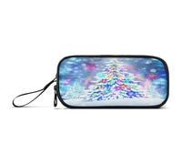 RPLIFE Snowy Christmas Tree Pen and Pencil Pouch, Divided Pencil Case, Aesthetic Pencil Box