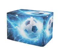 RPLIFE Soccer Ball Blue Lightning Dog Crate Covers Easy to Install, Pet Kennel Cover with Mesh Windows, Small