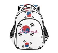 RPLIFE South Korean Flag Backpack for School Boys Girls Custom Name Elementary School Backpack for Boys Ages 6-12, South Korean Flag, 17 Inch, Traditional Backpacks
