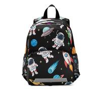 RPLIFE Space Astronaut Rockets Black Mini Backpack for Toddler Boys Girls Little Kid's Backpacks Travel Bookbag 3-6 Years, Medium
