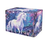 RPLIFE Spring Flower Unicorn Dog Crate Covers Easy to Install, Cage Cover for Indoor Pets, Large