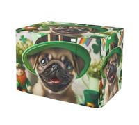 RPLIFE St Patrick Day Cute Pug Puppy Pet Cage Cover with Mesh Windows, Wind-Resistant Dog Cage Covers, Medium