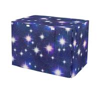 RPLIFE Stars Navy Blue Dog Crate Cover Fixed Buckle at Bottom, Pet Crate Cover with Roll-up Sides, Medium