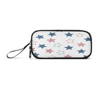 RPLIFE Stars Us Flag White Pen and Pencil Case, Pencil Pouch Big, Canvas Pencil Case