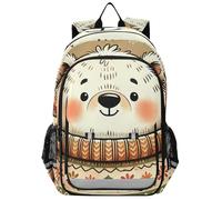 RPLIFE Strawberry Dinosaur Kids Backpacks, Simply Modern Kids Backpack, Boys Backpack Large, Cute Bear Brown, Rozmiar uniwersalny