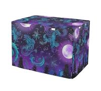 RPLIFE Sun Moon Starry Night Pet Kennel Cover with Mesh Windows, Breathable Dog Cage Cover, Medium