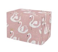 RPLIFE Swan Crowns Pink Dog Crate Cover Washable, S-XL Windproof Covers for Pet Cages, Large