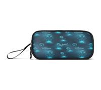 RPLIFE Teal Glowing Aliens Pen Pouch Bag, Canvas Pencil Case, Pencil Bags Aesthetic