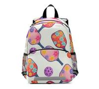 RPLIFE Toddler Backpack for Boys Girls, Playful Pickleball Paddle Beige Little Kid's Backpacks Mini Kindergarten Backpacks 3-6 Years, Medium