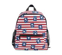 RPLIFE Toddler Backpack for Girls Boys, Red White Stripes Blue Stars Little Kid's Backpack, Red White Stripes Blue Stars, M, Cool Soccer Print Backpacks