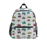 RPLIFE Toddler Boy Backpack, Colorful Tractors Gray Kindergarten Backpacks Small Kids School Backpacks, 3-8 Years, Colorful Tractors Gray, S, Cute Backpacks