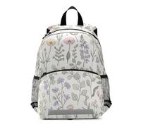 RPLIFE Toddler Girl Backpack with Leash, Botanical Wildflower Pastel Preschool Backpacks Small Kids School Backpacks 3-6 Years Medium